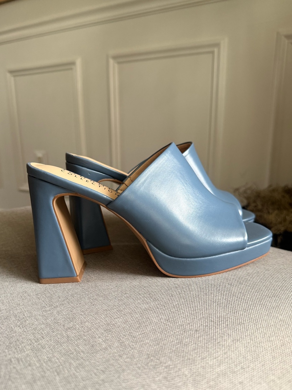 Journee Collection Blue Platform Mule Heels Size 8 | NWOT